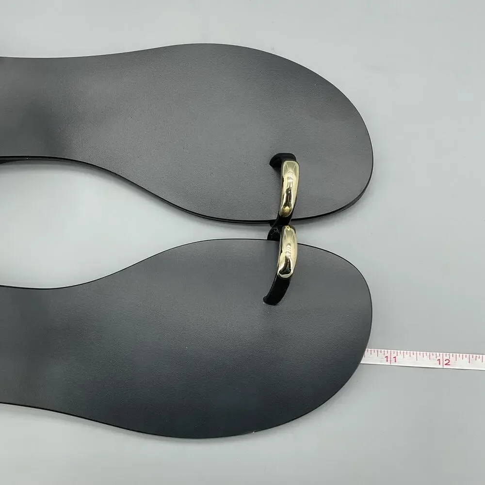 NEW I.N.C. Women’s Georna Flat Sandals Black/Gold Size 9.5M